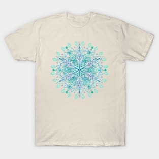 Peppermint Snowflake on Cream T-Shirt